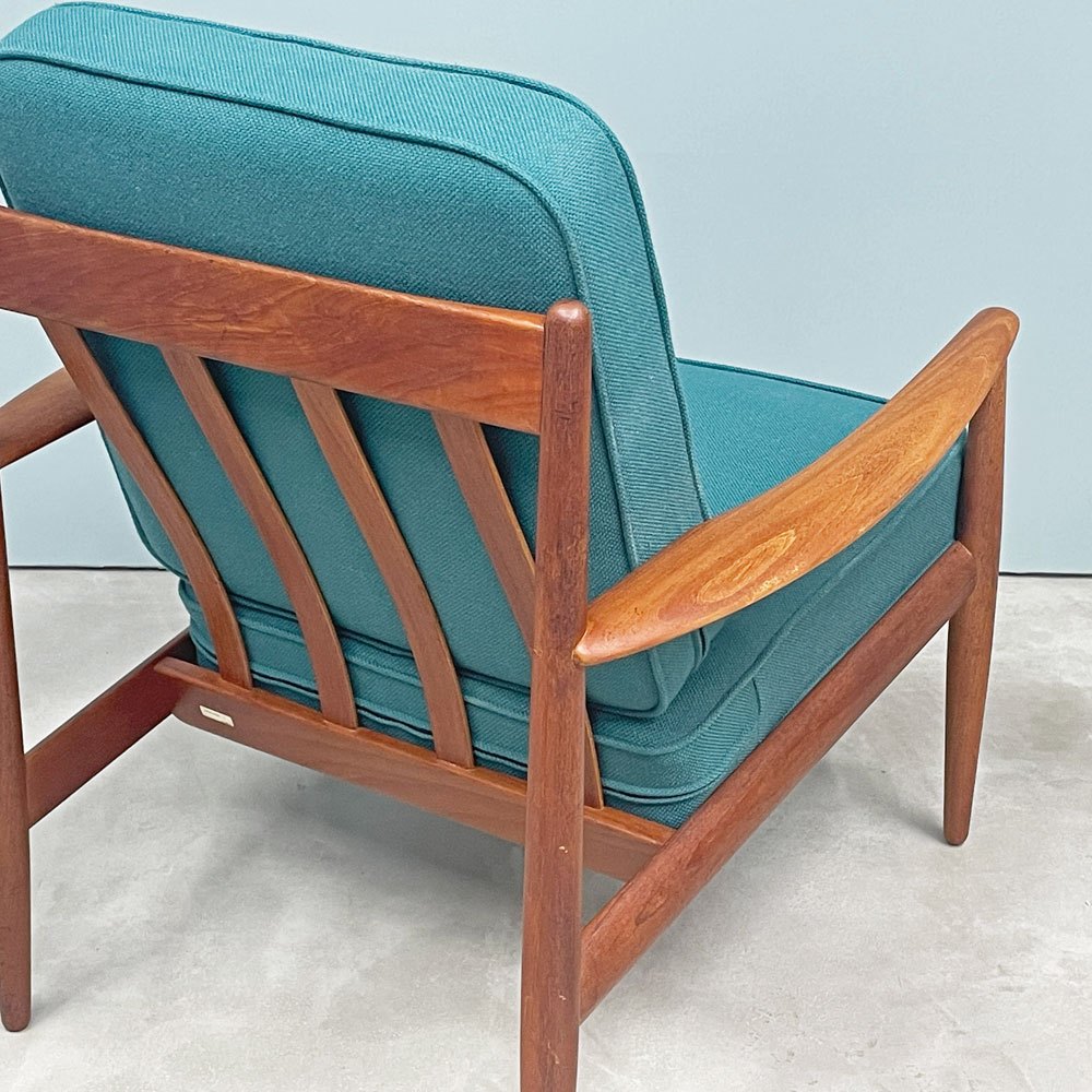 フランス＆サン France & Son Model128 イージーチェア 1Pソファ チーク材 グレーテ・ヤルク Grete Jalk 北欧ビンテージ デンマーク ◎