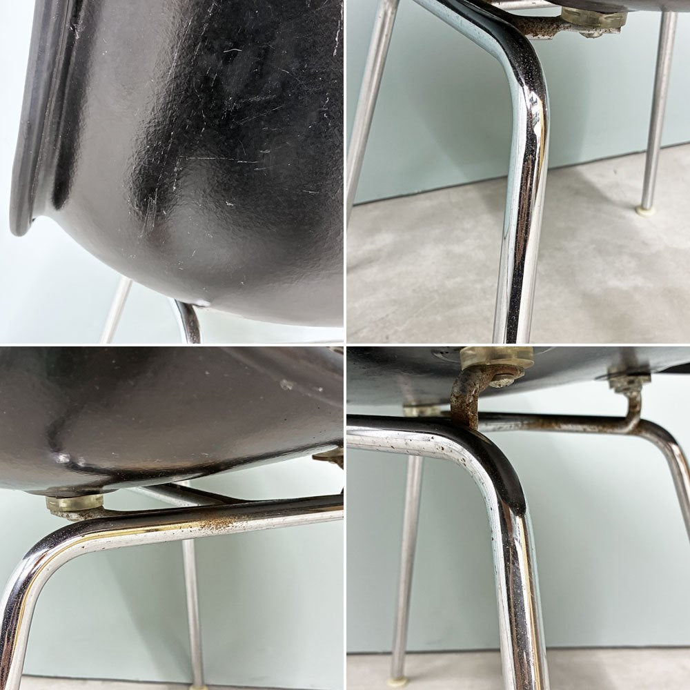 ハーマンミラー Herman Miller モダンファニチャーセールス サイドシェルチェア アプホルスター 張替え済み Hベース C&Rイームズ ◎
