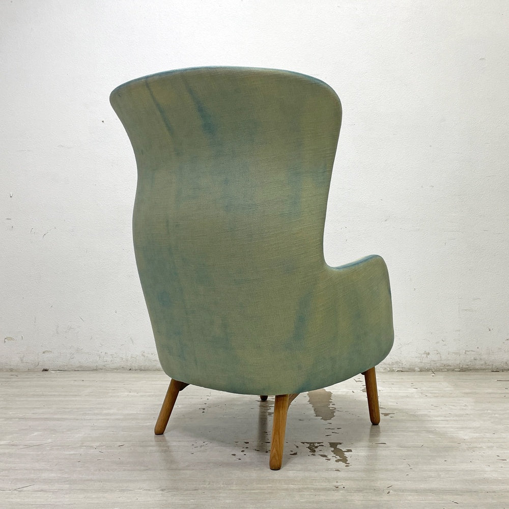フリッツハンセン Fritz Hansen ロオチェア RO JH2 ラウンジチェア ハイバック Faded Denim Blue ファブリック オーク材フレーム ハイメ・アジョン 北欧モダン●