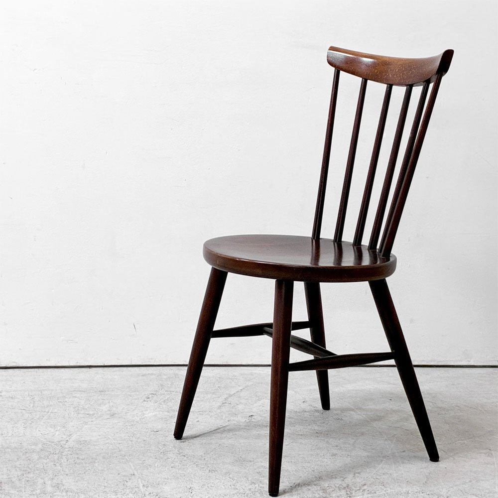 秋田木工 Akimoku ハンナチェア Hanna Chair スピンドルチェア ダイニングチェア ブラウン系 和モダン ジャパンビンテージ ●