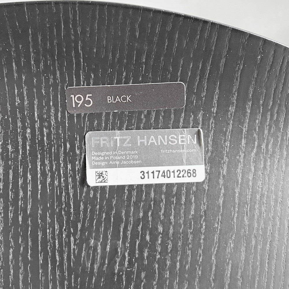 フリッツハンセン Fritz Hansen アントチェア ANT CHAIR 4本脚 ブラック カラードアッシュ 2019年製 アルネ・ヤコブセン デンマーク ■