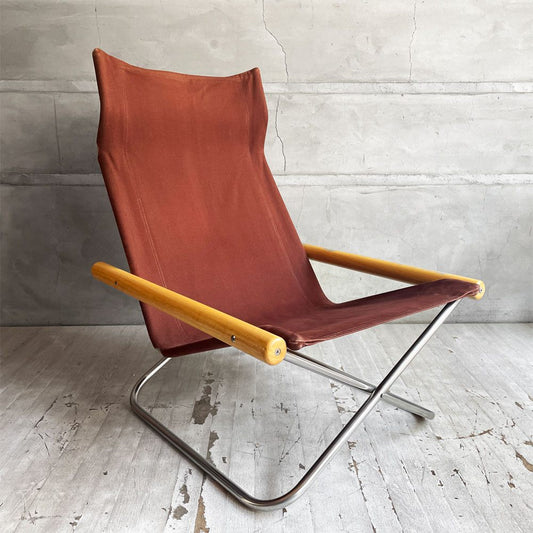 ニーチェアX NY chair X フォールディングチェア 折り畳み レンガ オーク材  新居 猛 ニーファニチア製 ♪