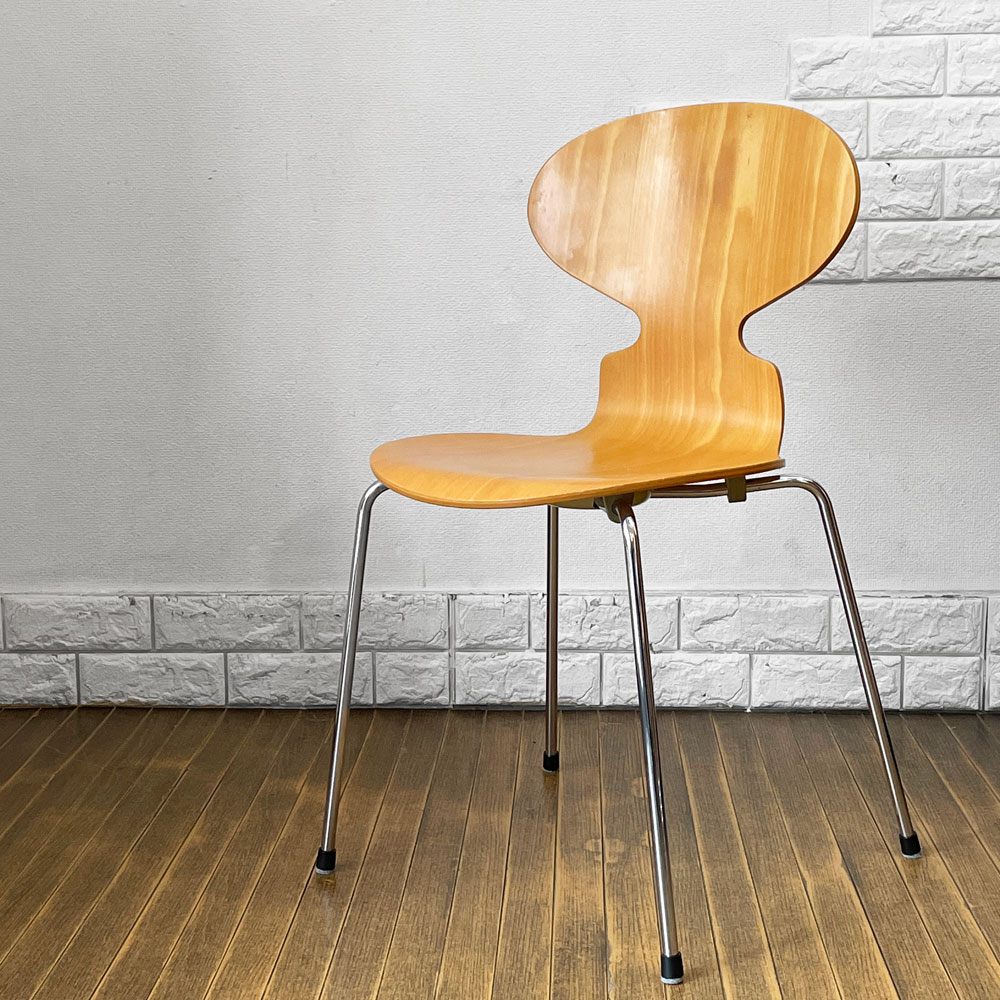 フリッツハンセン Fritz Hansen 3101 アリンコチェア アントチェア 4本脚 ナチュラルビーチ ラッカー仕上げ フェルトグライズ アルネ・ヤコブセン D ◎