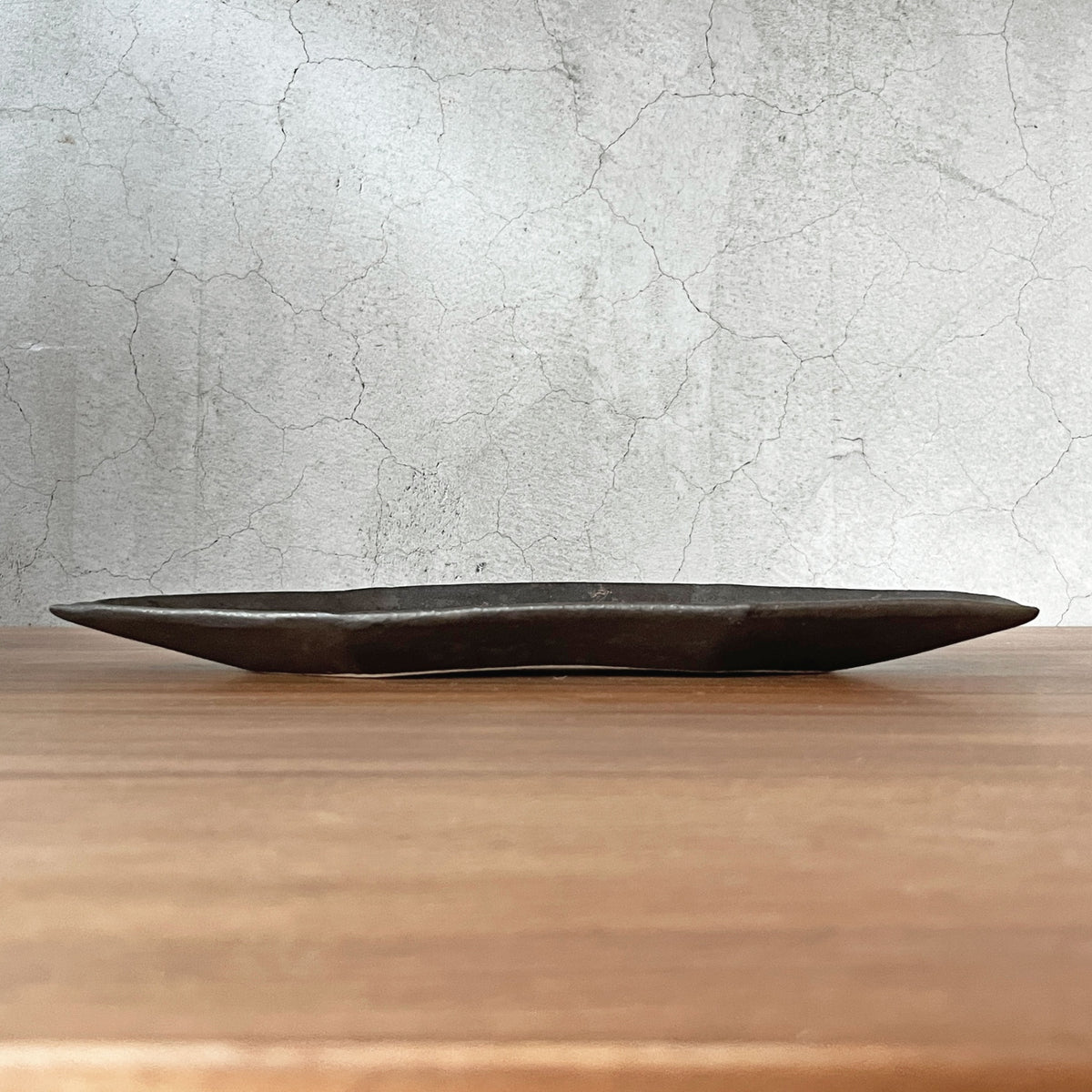 安福由美子 錆八角皿 大 W35cm 現代作家 ♪