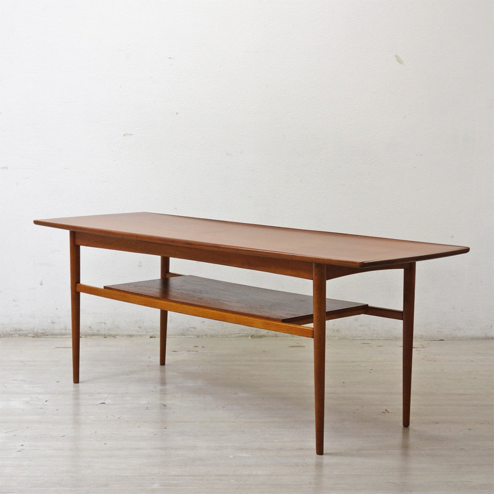 北欧ビンテージ Scandinavian vintage チーク材 ×オーク材 センターテーブル カフェテーブル w149.5cm 北欧家具 ●