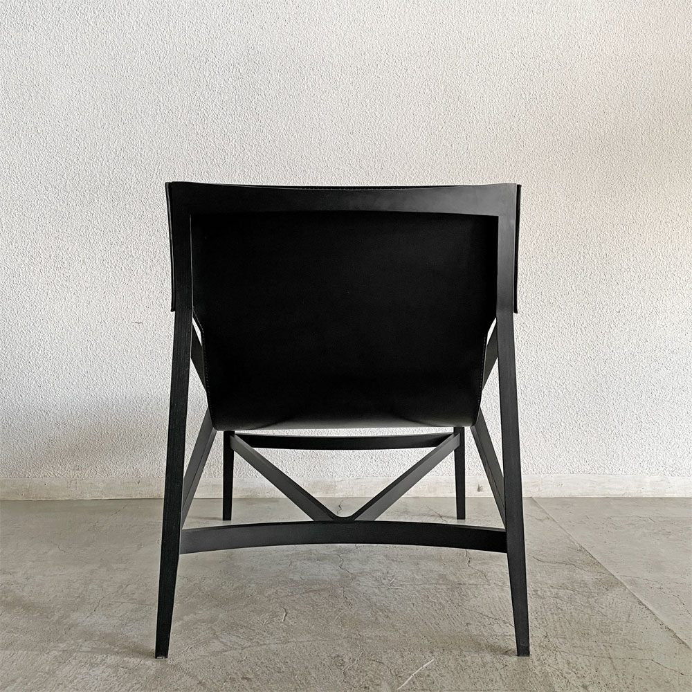 カッシーナ Cassina グランドツアー Grand Tour ピロッタ 470 PILOTTA ラウンジチェア レザーシート ブラック ロドルフォ・ドルドーニ 参考価格33万円 廃番 A 〓