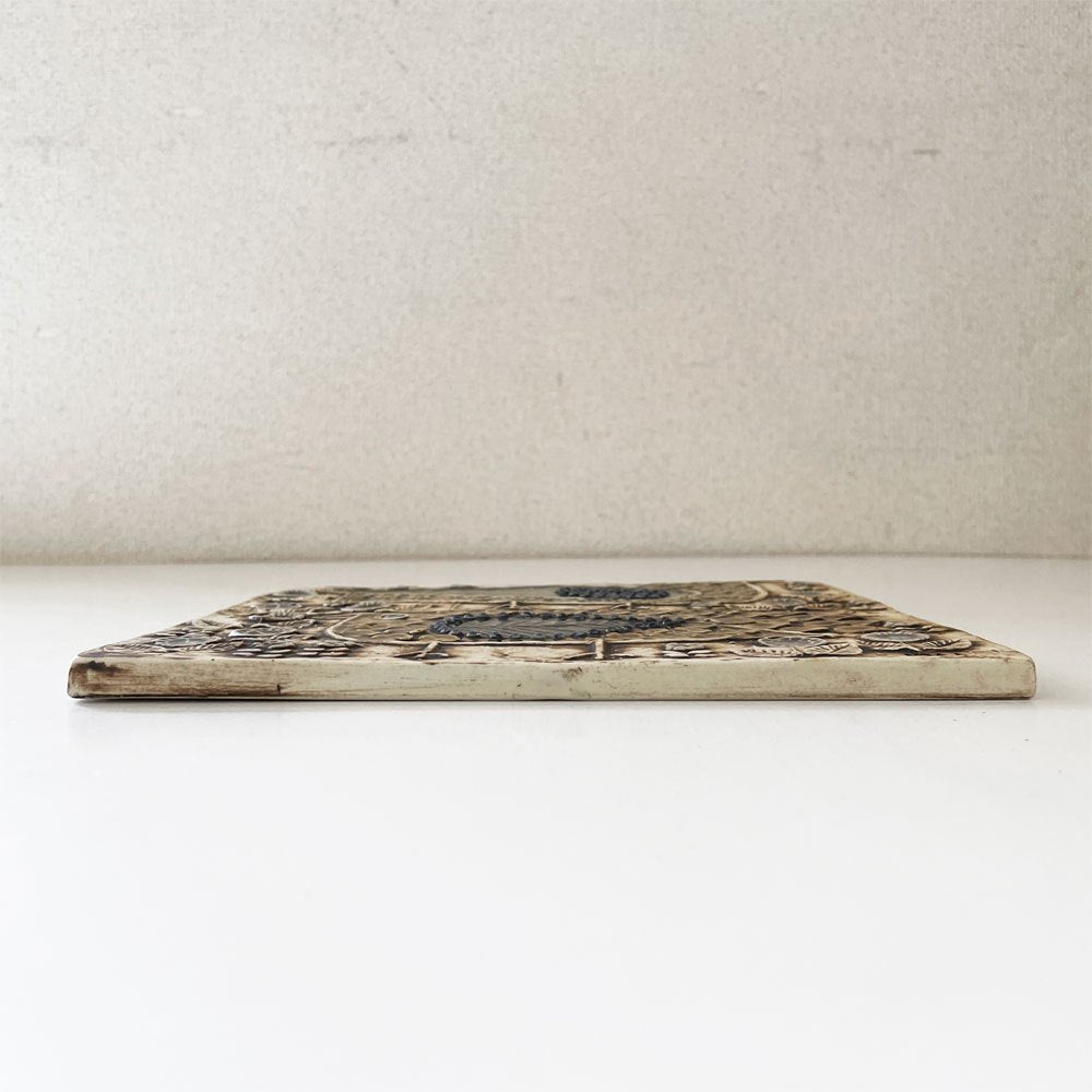 グスタフスベリ GUSTAVSBERG ユニック UNIK 二羽の鳥 FAGLAR 陶板 ウォールデコ 22.5×22.5cm リサ・ラーソン Lisa Larson スウェーデン 北欧ビンテージ ◎