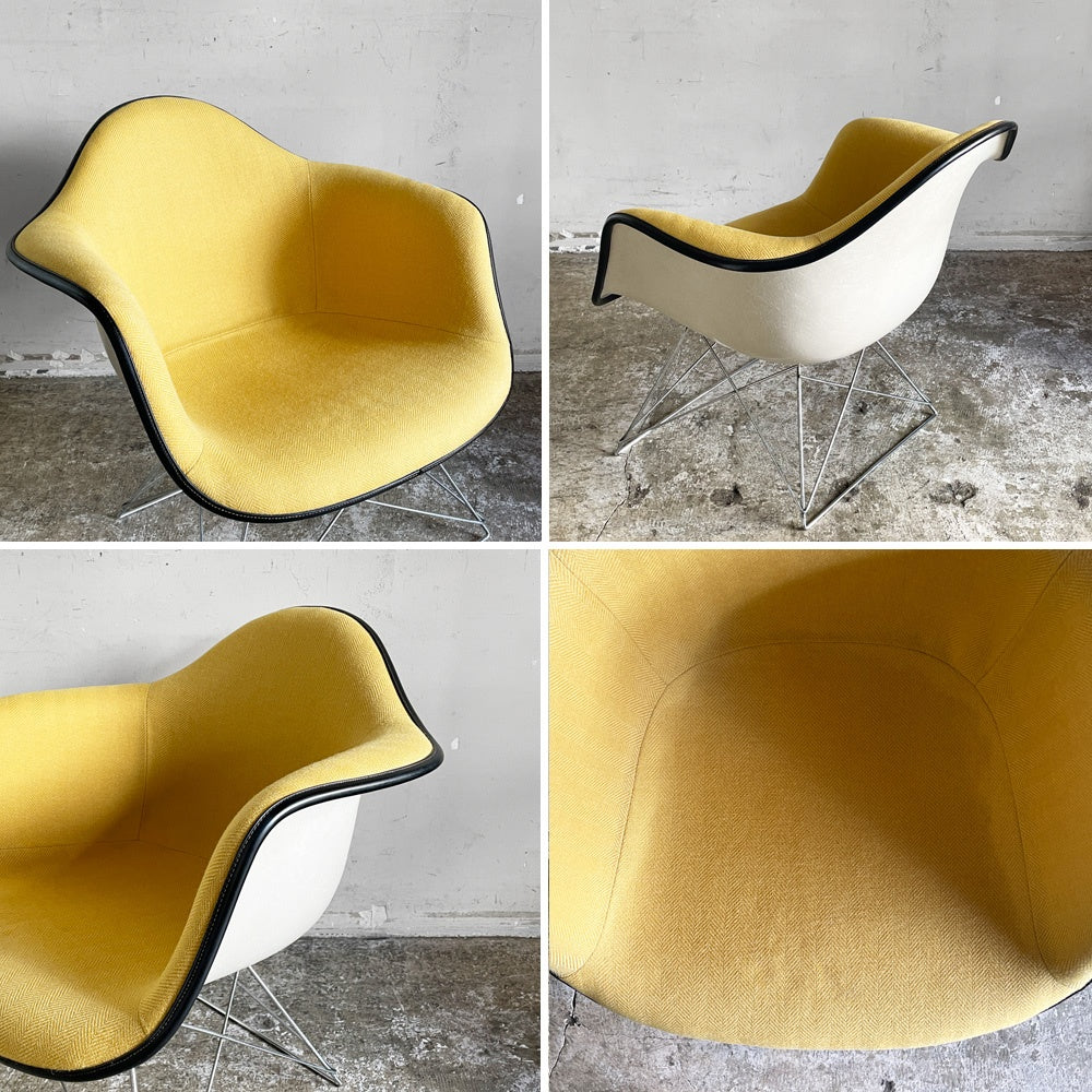 ハーマンミラー Herman Miller アームシェルチェア セカンド 2nd アプホルスター ファブリック イエロー キャッツクレイドル MFS製 C&R イームズ ■