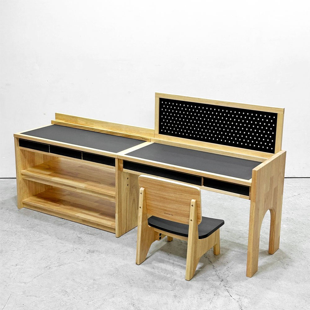 みのりの minorino キッズデスク デュオセット シェルフ KIDS DESK DUO SET SHELF ペグボード PEGBOARD ラバー無垢材 Forbo社製リノリウム 定価 ¥169,500- ●