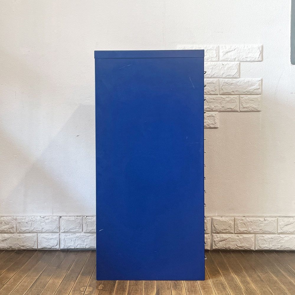 ビスレー BISLEY ベーシック BASIC 39/15 15段ドロワー キャビネット A4サイズ ブルー トレイ×2 付属 ◎