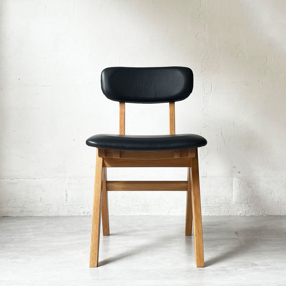 ドアーズリビングプロダクツ DOORS LIVING PRODUCTS ボシー BOTHY Mountain Leg Chair ダイニングチェア PVCレザー オーク無垢材 コンパスレッグ A ★