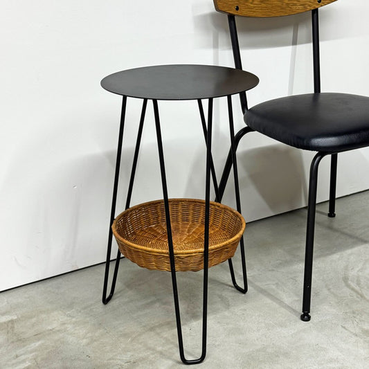 イデー IDEE ワラビー WALLABY サイドテーブル SIDE TABLE ラタン スチール ブラック ナチュラルモダン H60㎝ 定価￥39,900- ◎