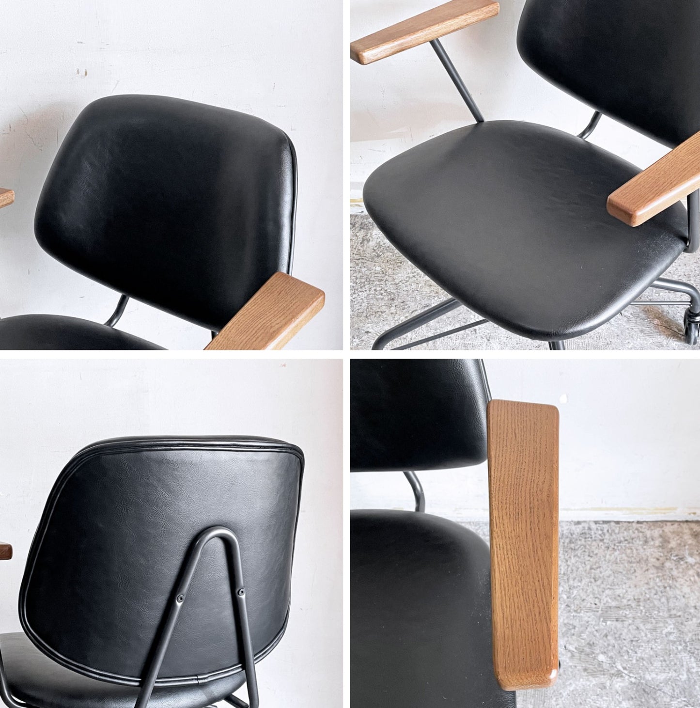 クラッシュゲート CRASHGATE ノットアンティークス Knot Antiques アボック ABOCK デスクチェア ブラック オーク材 肘付き 展示美品 ■