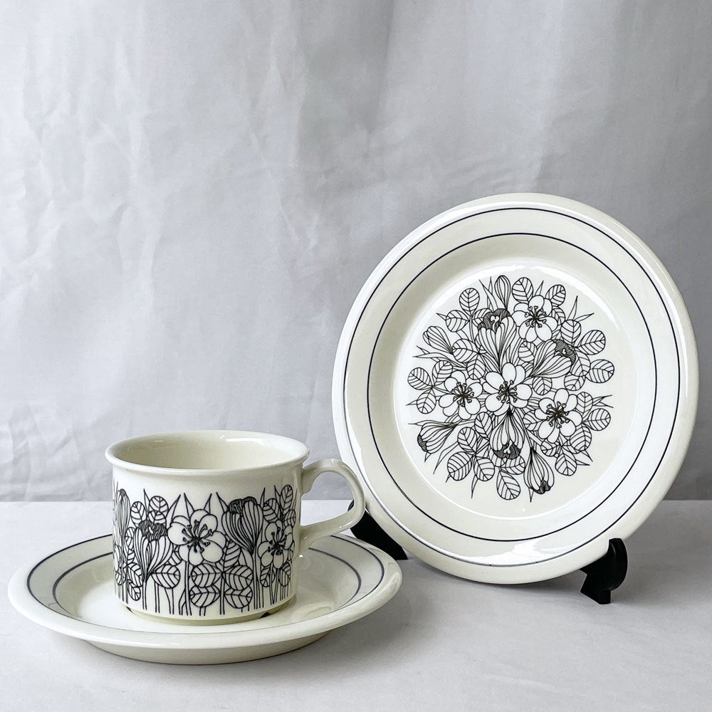 アラビア ARABIA クロッカス krokus カップ＆ソーサー プレート トリオ エステリ・トムラ Esteri Tomula 北欧ビンテージ ◇