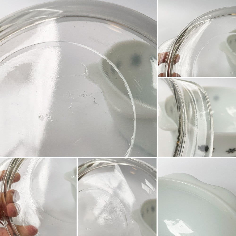 パイレックス Pyrex スノーフレーク ガーランド Snowflake キャセロール 蓋付 ミルクガラス ガラス イギリス JAJ製 オールドパイレックス ビンテージ ■