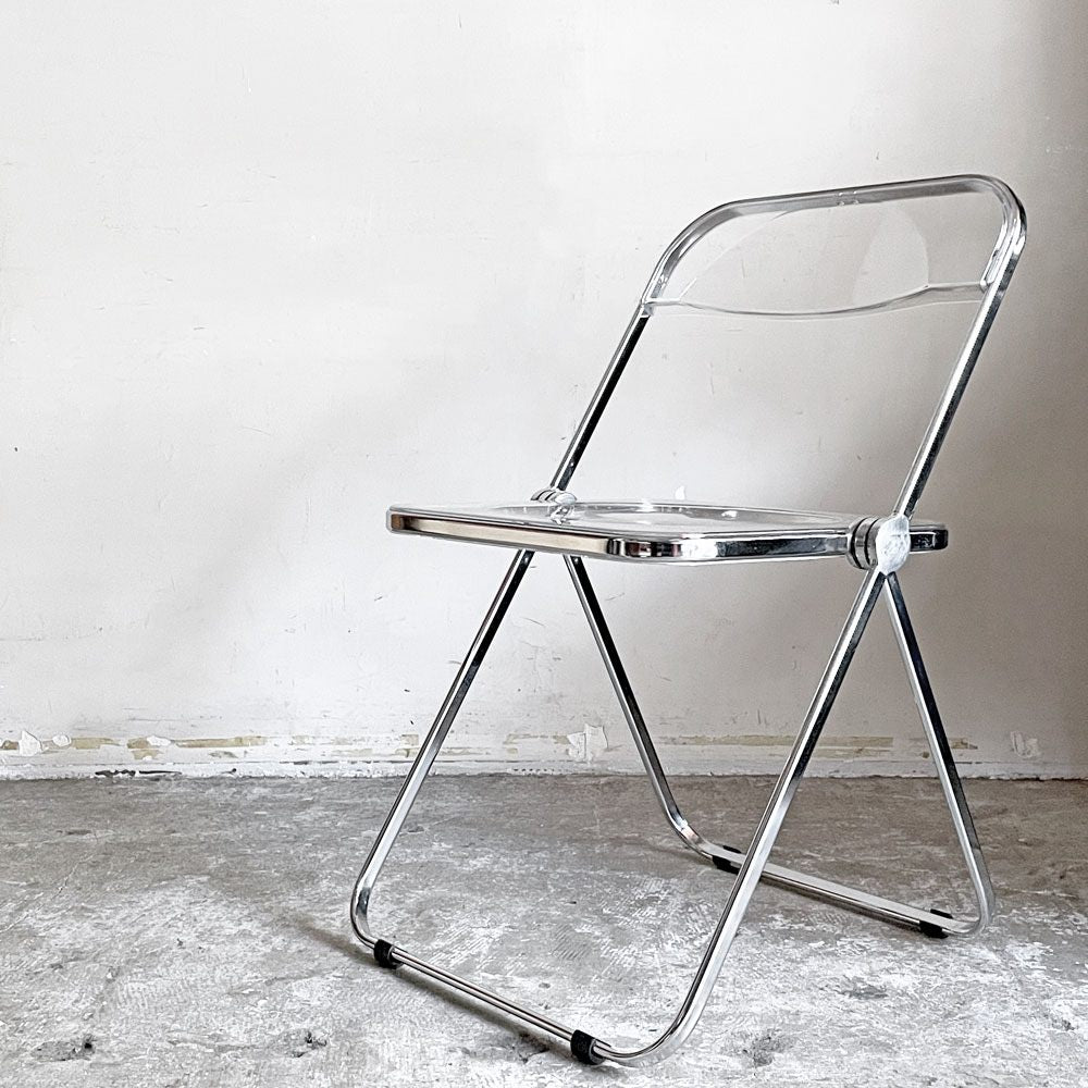 アノニマカステッリ ANONIMA CASTELLI プリアチェア PLIA チェア クリア クロームフレーム ジャンカルロ・ピレッティ Giancarlo Piretti イタリア B ■