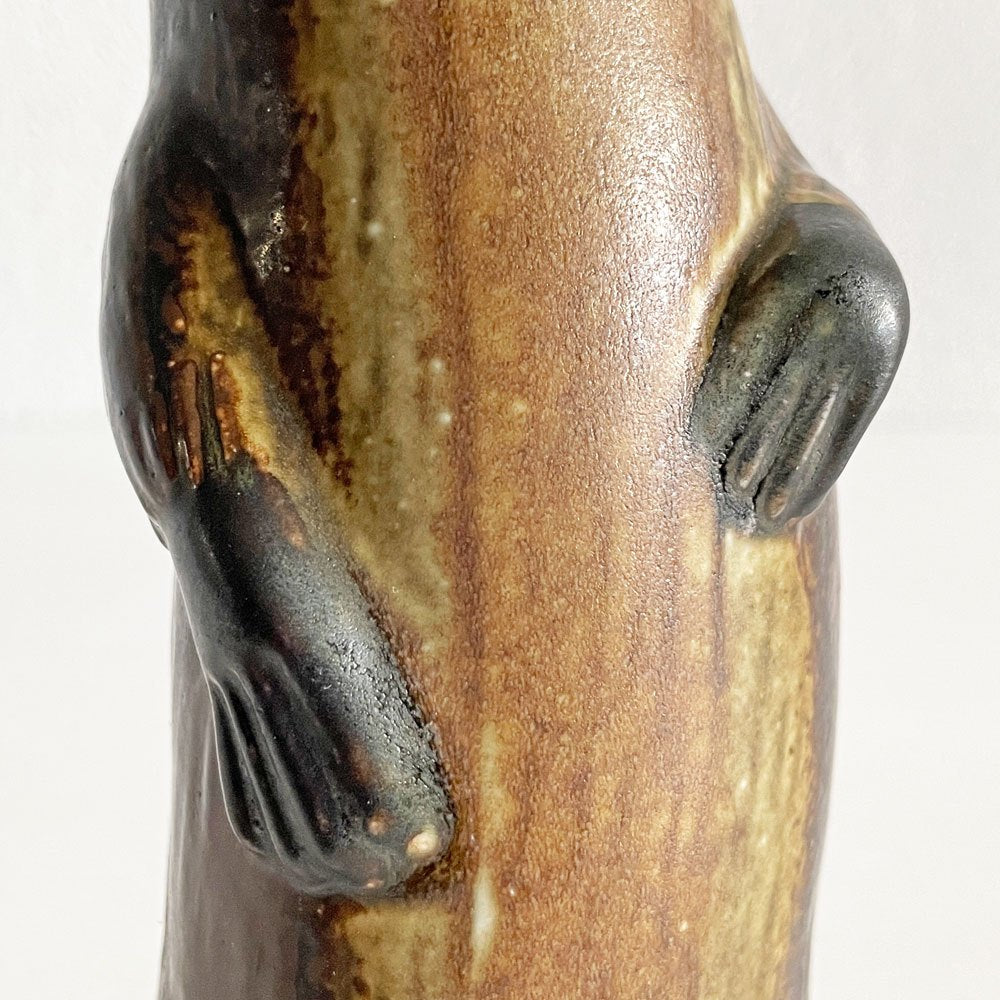 グスタフスベリ Gustavsberg 絶滅寸前の動物 WWF Utrotningshotade Djur カワウソ Utter 陶製フィギュリン 1980年 2500個限定 リサ・ラーソン スウェーデン 北欧ビンテージ 補修あり 〓