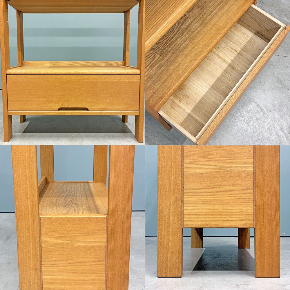 Natural Style タモ無垢材 ブックシェルフ 1ドロワー W64cm 本棚 ラック ナチュラル ◎