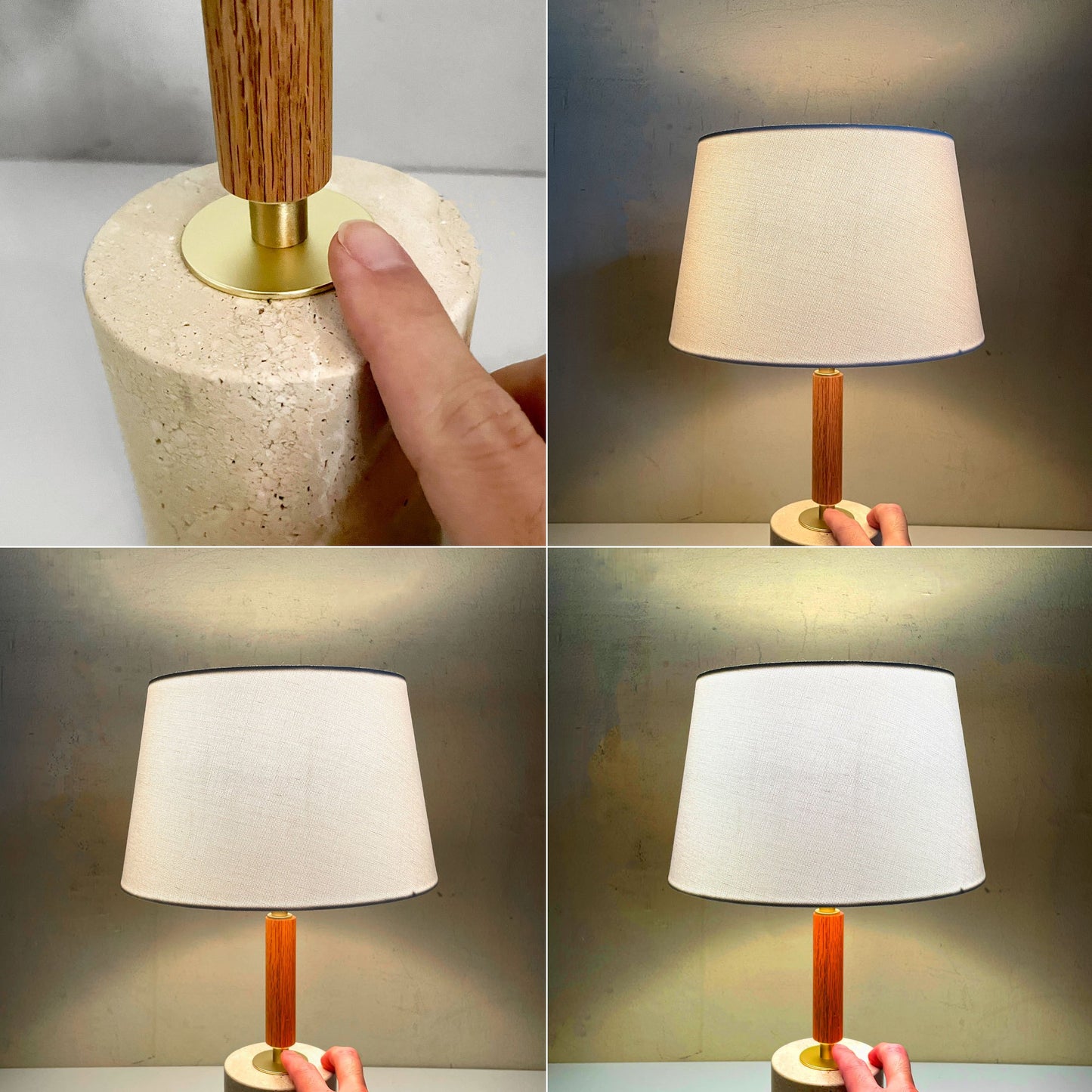 アートワークスタジオ ART WORK STUDIO モノリステーブルランプ Monolith-table lamp AW-0600 ホワイト 大理石ベース オーク無垢材 真鍮 ファブリック モダンデザイン 箱付き 美品 ■