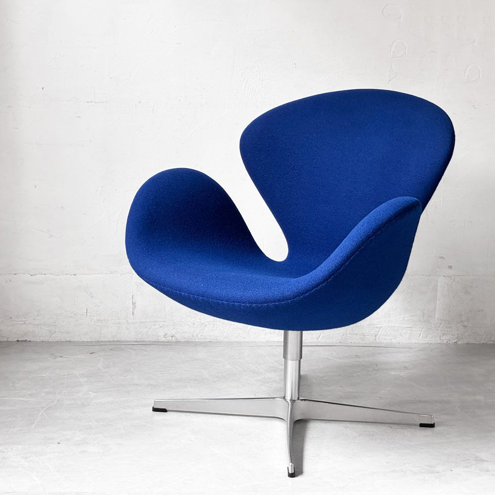 フリッツハンセン Fritz Hansen スワンチェア SWAN ラウンジチェア イージーチェア ブルー ファブリック アルネ・ヤコブセン ミッドセンチュリー 北欧家具 ★