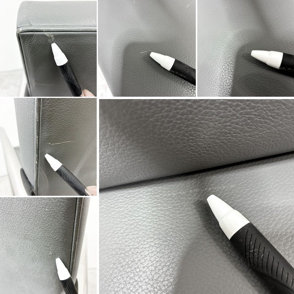 ノル ノール Knoll ブルーノ brno アームチェア チューブラー 合皮レザー グレー系カラー ミースファンデルローエ カンチレバー ●