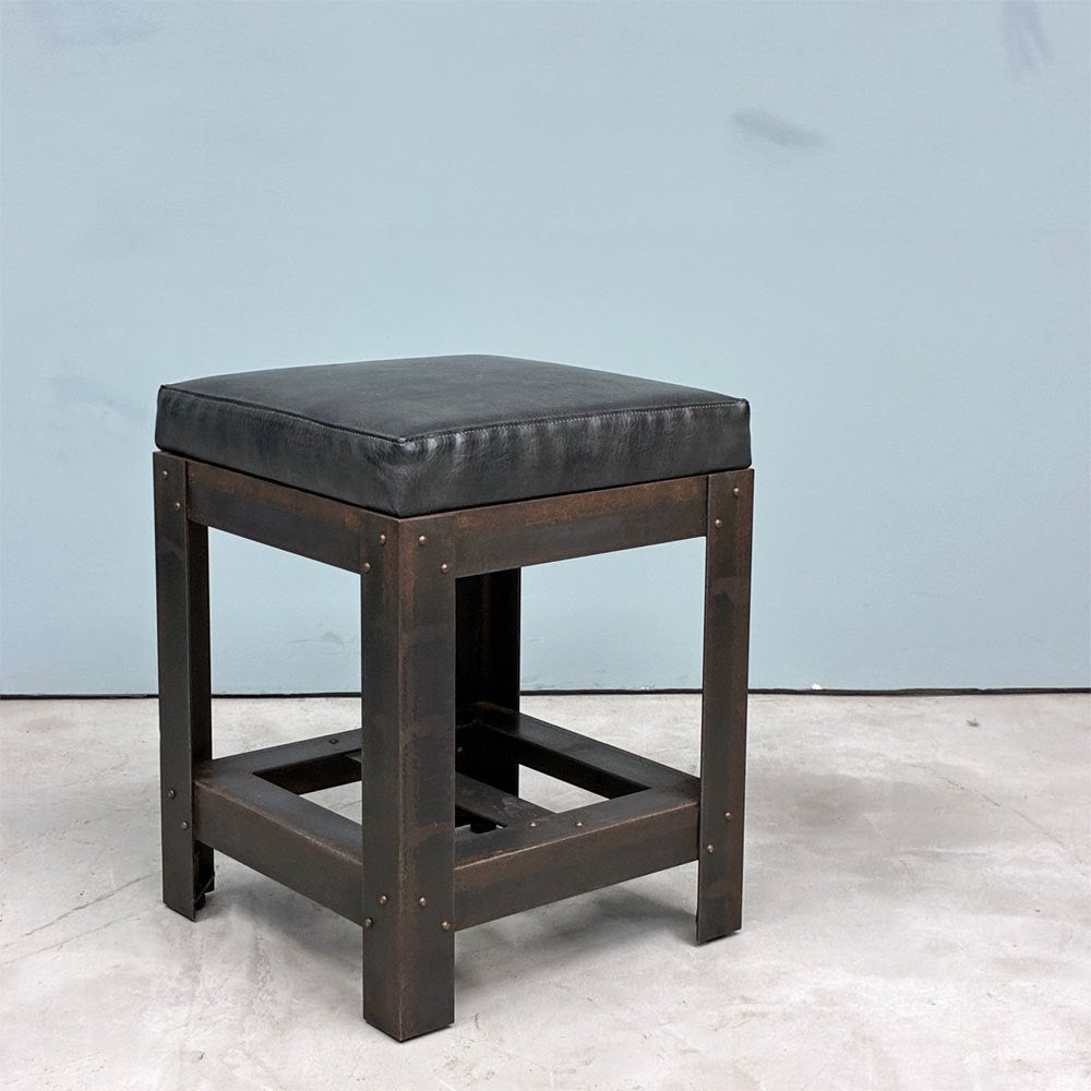 イデー IDEE アイアン スツール  IRON STOOL レザー 焼鋼 店舗什器 インダストリアルデザイン 特注品 A ◎