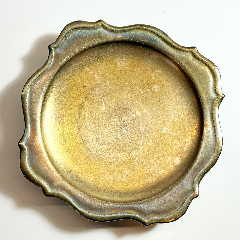木下和美 輪花 プレート W17.5cm 磁器 ゴールド 現代作家 ★