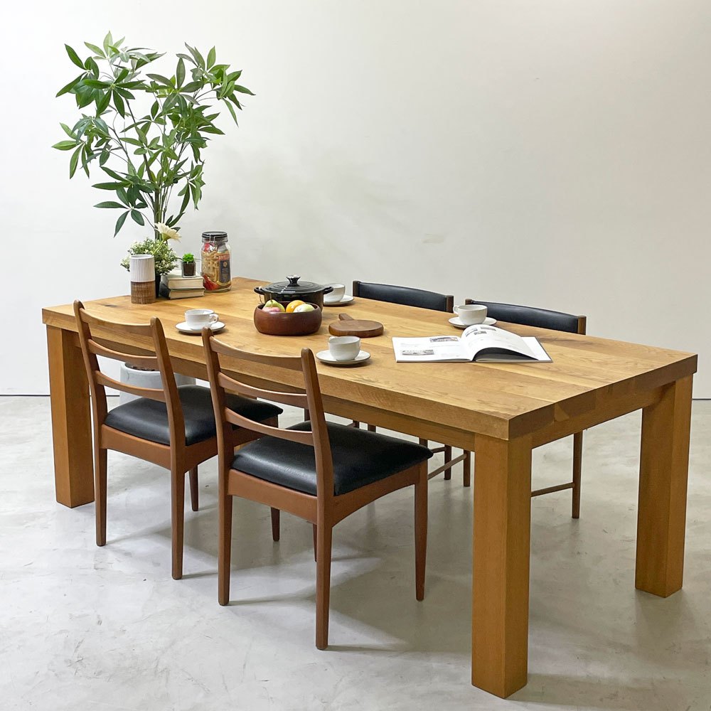 トラックファニチャー TRUCK FURNITURE OAK TABLE ダイニングテーブル ホワイトオーク無垢材 W200cm 定価約¥484,000 - ●