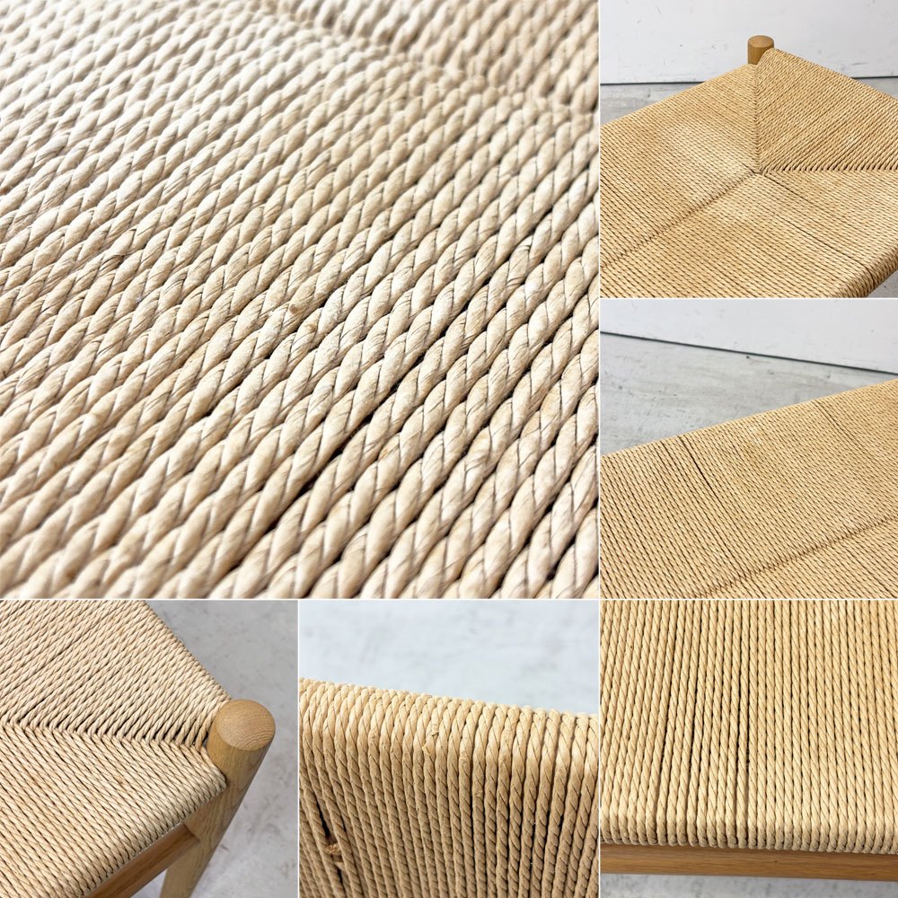 FDBモブラー FDB Mobler J83B ベンチ オーク材 ペーパーコード ヨーエン・ベクマーク Jorgen Baekmark 北欧家具 ●