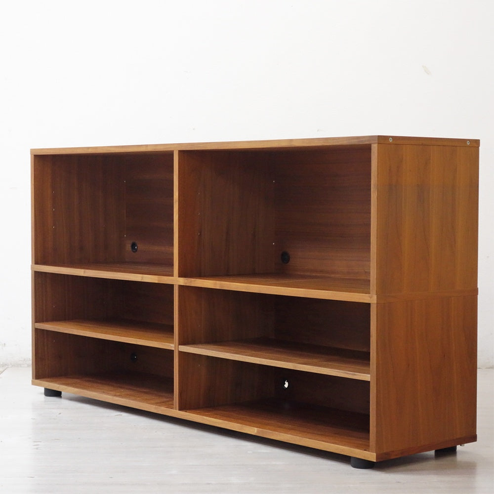 無印良品 MUJI スタッキングキャビネット 2列2段 ウォールナット材 W162.5cm シンプルモダン ●