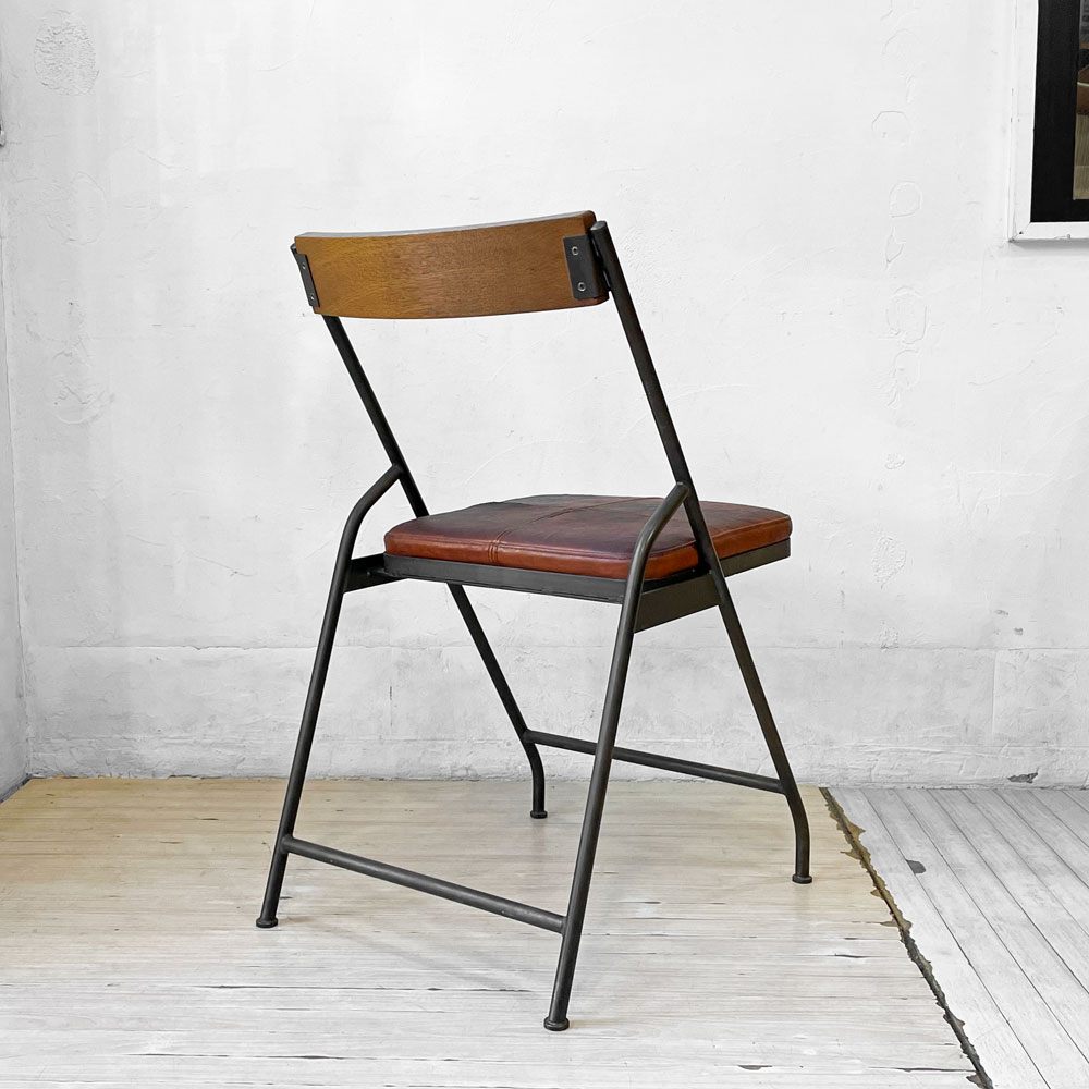 トラックファニチャー TRUCK FURNITURE スットチェア SUTTO CHAIR スチールフレーム オーク無垢材 レザー インダストリアル 廃番  ★