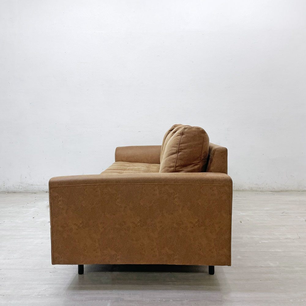 ジャーナルスタンダードファニチャー j.s.F ピーエスエフ カウチソファ PSF COUCH SOFA W210cm 3人掛けソファ オットマン レザー調 USB充電 コンセント付属 参考価格165,000円 ●