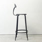 フェールトラヴァイユ FER TRAVAIL ニコルチェア NICOLLE Chair SH80cm カウンターチェア ハイスチール マットクリア仕上げ 別注モデル レザーパッド付 ブラック インダストリアル ●