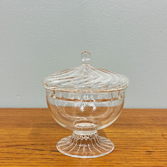 glass atelier えむに ガラス クリアの蓋物 蓋Flow 現代作家 A ◎