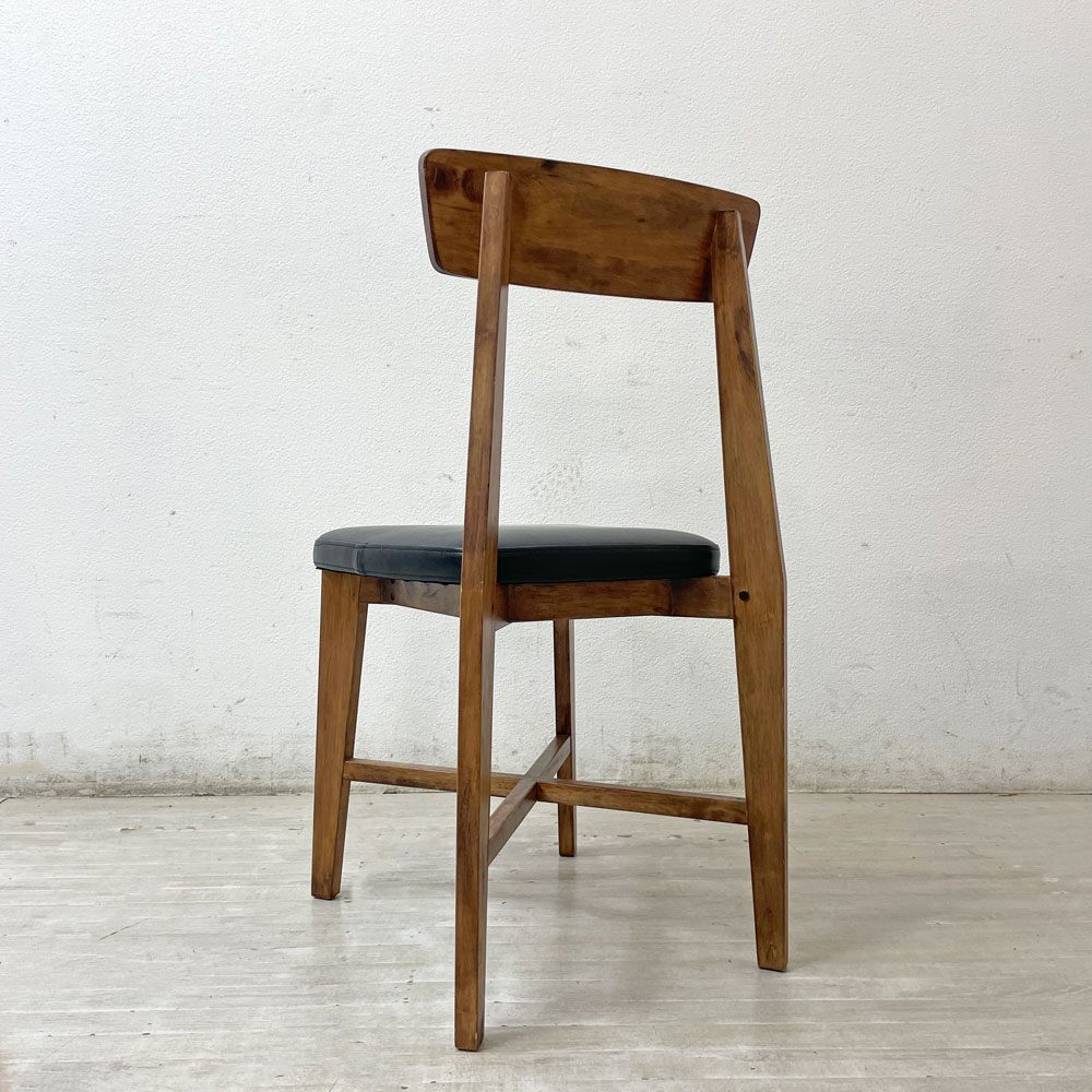 ジャーナルスタンダードファニチャー j.s.F シノン CHINON CHAIR ダイニングチェア PVCレザーシート  ラバーウッド材 ブラック B ●