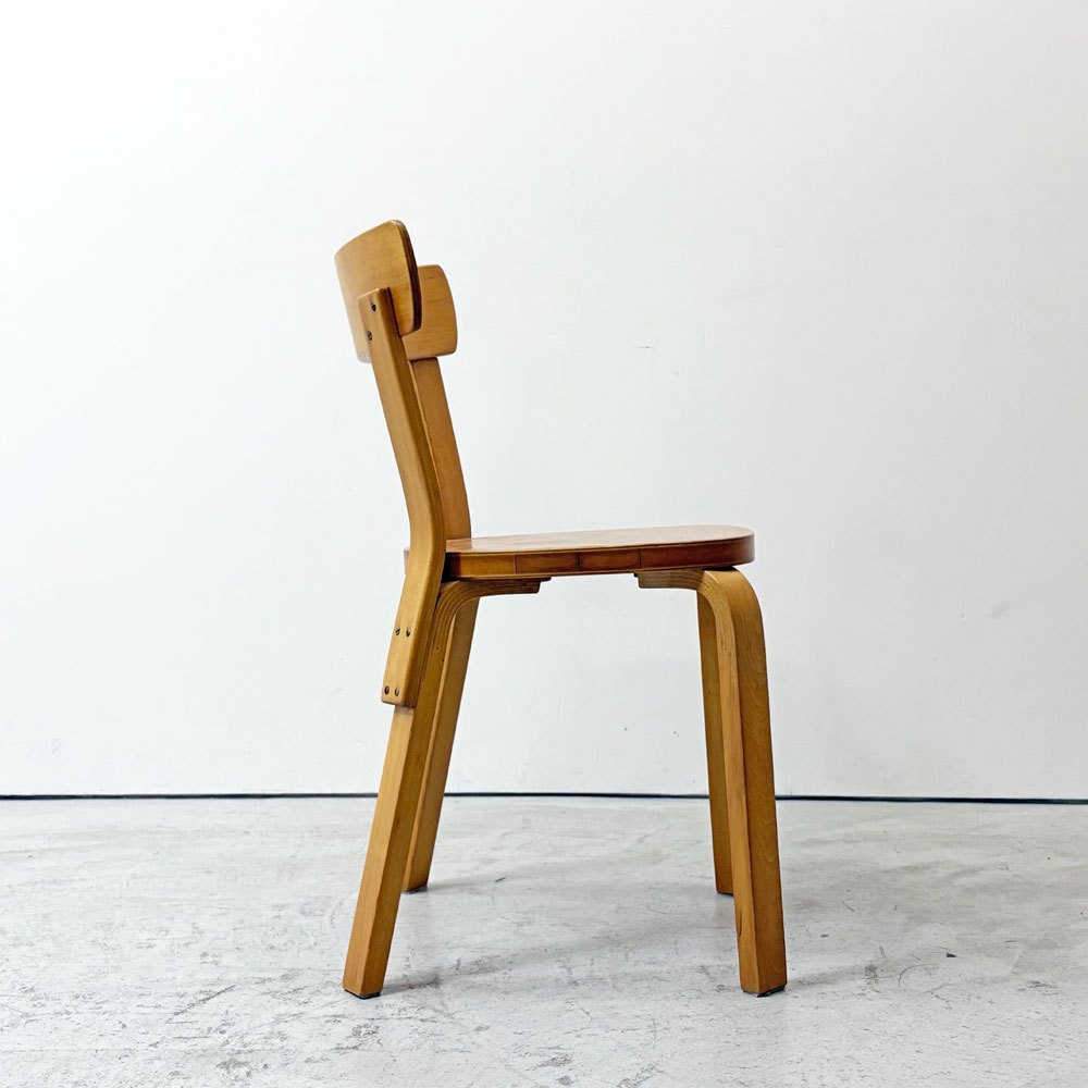 アルテック artek チェア69 ダイニングチェア カーリーバーチ材 スウェーデン製 40年代 ビンテージ 希少 アルヴァ・アアルト ●
