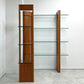 モダンデザイン Modern Design コーナー オープンシェルフ ディスプレイシェルフ 4段 チェリー材 × ガラス H167cm 店舗什器 ●