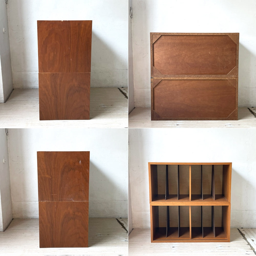 ジャパンビンテージ Japan Vintage レコードラック record rack 2個セット ボックス収納 日本の古家具 古道具 ★