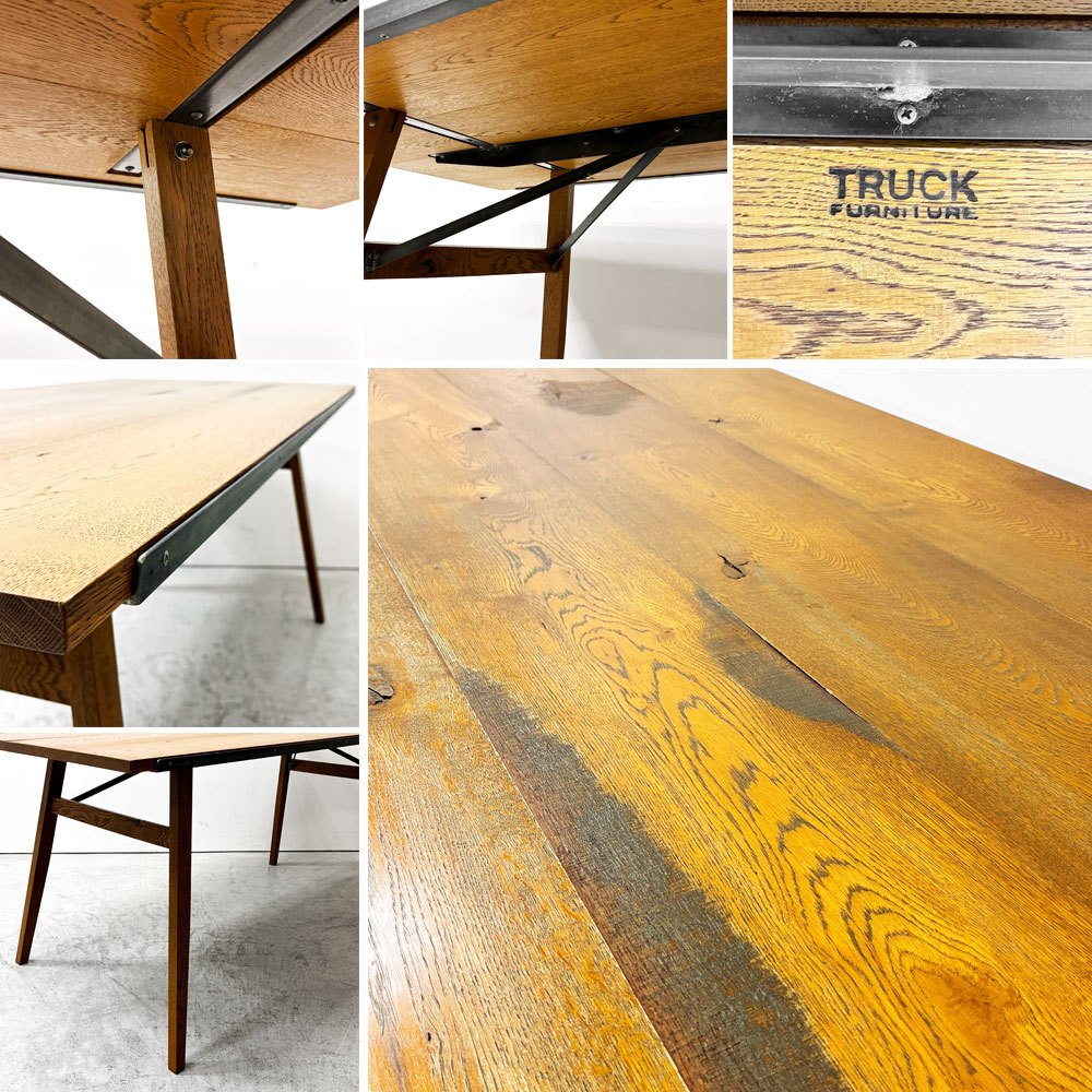 トラックファニチャー TRUCK FURNITURE スットテーブル SUTTO TABLE ダイニングテーブル ナラ無垢材 ナチュラルカラー インダストリアル 参考定価￥268,400- ●