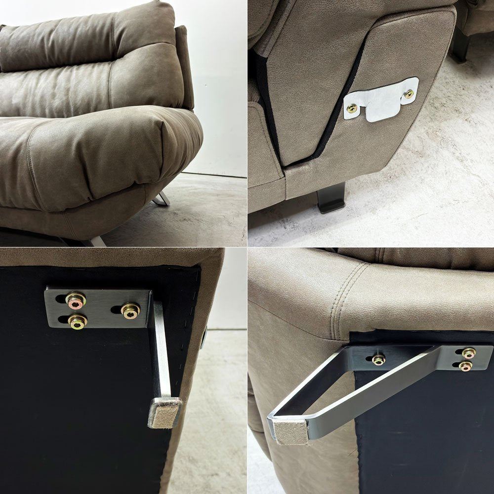 リラックスフォーム RELAX FORM ブルネロ BRUNELLO 3人掛け ワイド ソファ Sサイズ W228cm プライムレザーテックス ヨーロピアングレー 関家具 展示品 参考定価￥229,900- ●
