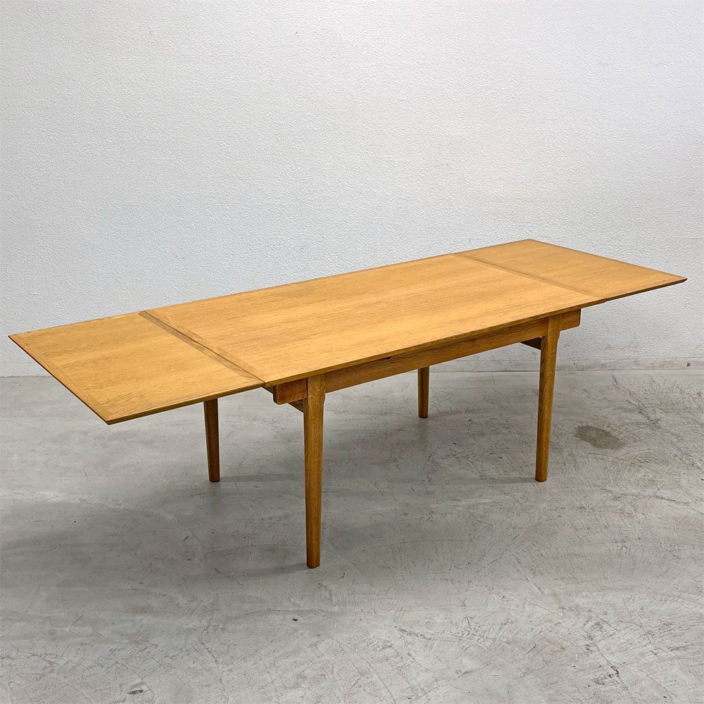 デンマークビンテージ Danish Vintage エクステンションダイニングテーブル オーク材 伸長式 ドローリーフ型 北欧家具 〓