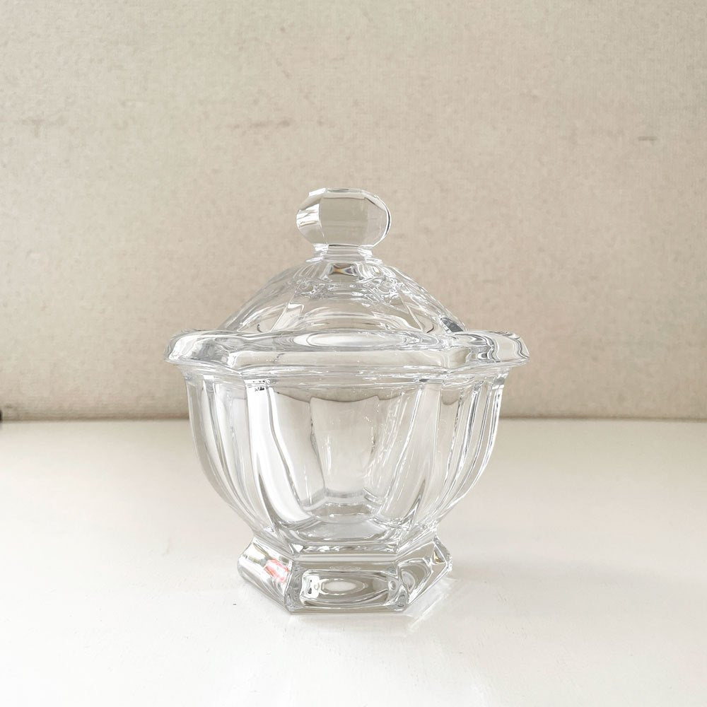 バカラ Baccarat アルクール Harcourt ミズーリ Missouri ジャムジャー シュガーポット Φ13cm スプーン欠品 クリスタルガラス フランス 廃番 ◎
