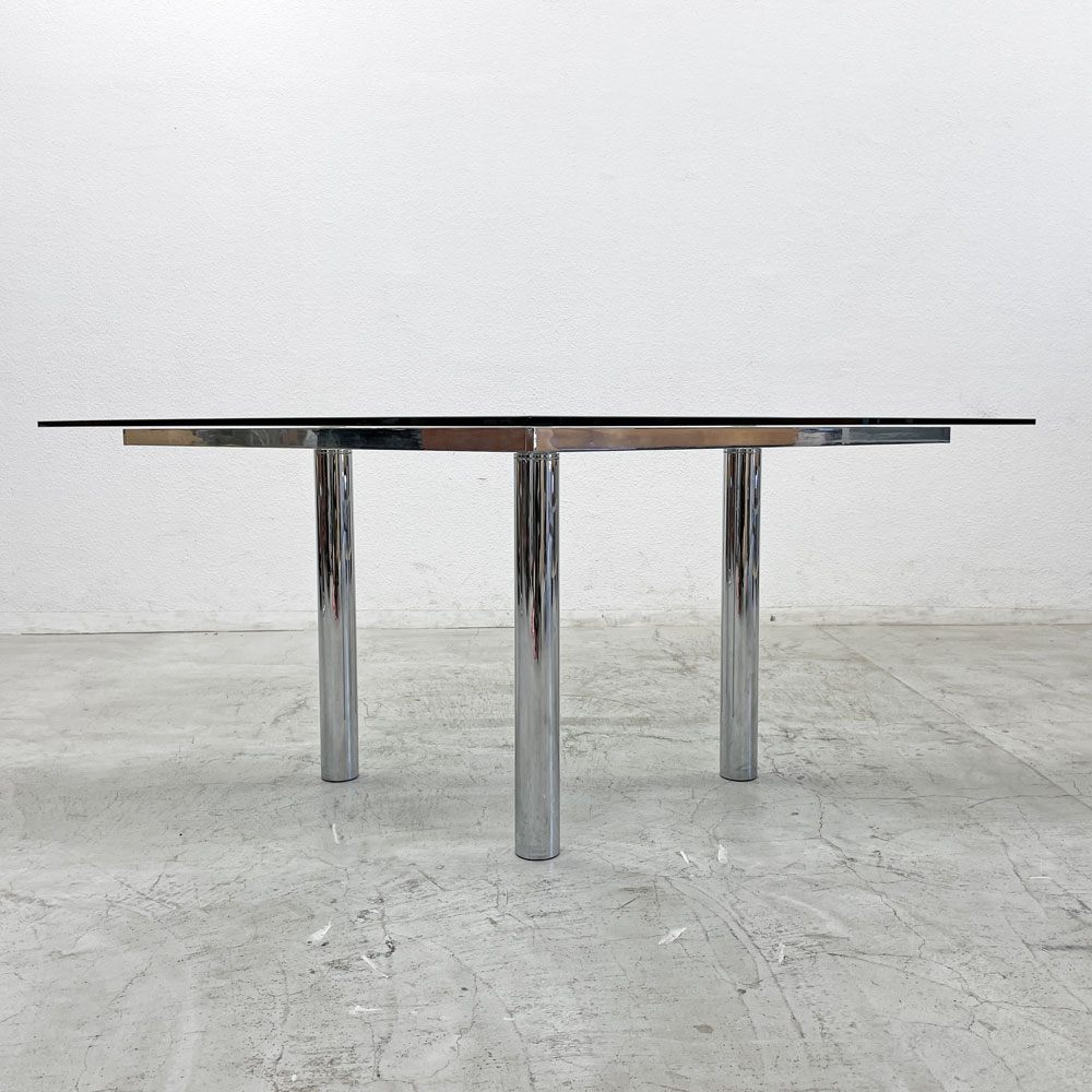 ノル Knoll アンドレ Andre Square Glass Table ダイニングテーブル ガラストップ  スクエア Tobia Scarpa モダンデザイン 〓