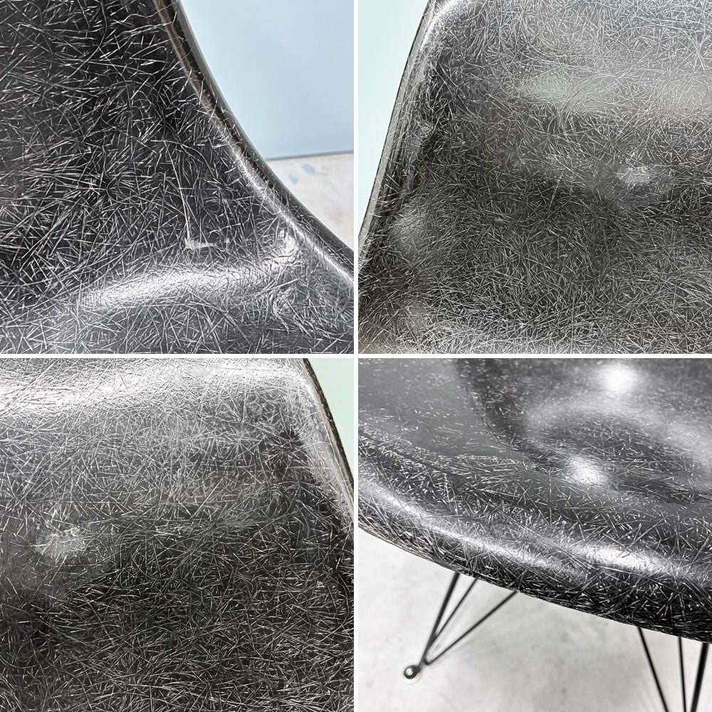 ハーマンミラー Herman Miller サイドシェルチェア セカンド 2nd FRP ブラック エッフェルベース イームズ ビンテージ ミッドセンチュリー ◎