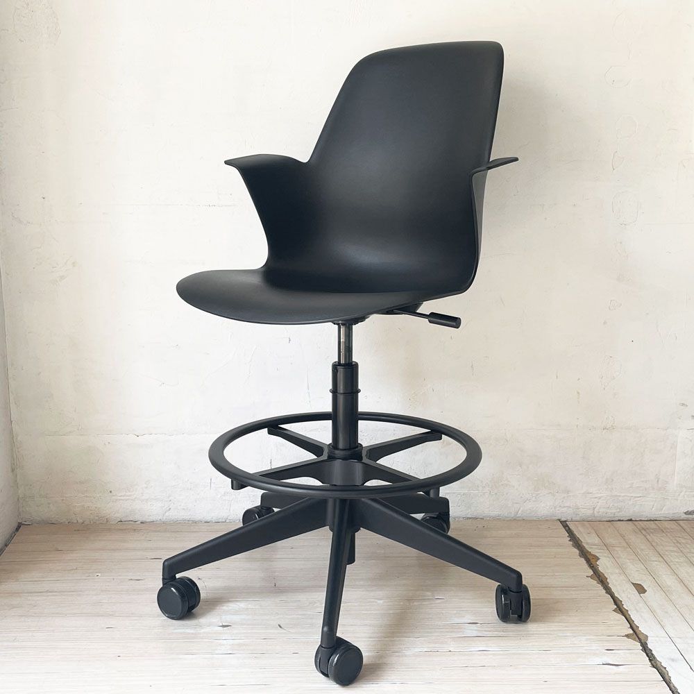 スチールケース Steelcase ノード ファイブスター スツール Node FIVE-STAR STOOL ハイチェア 製図チェア キャスター ブラック ★