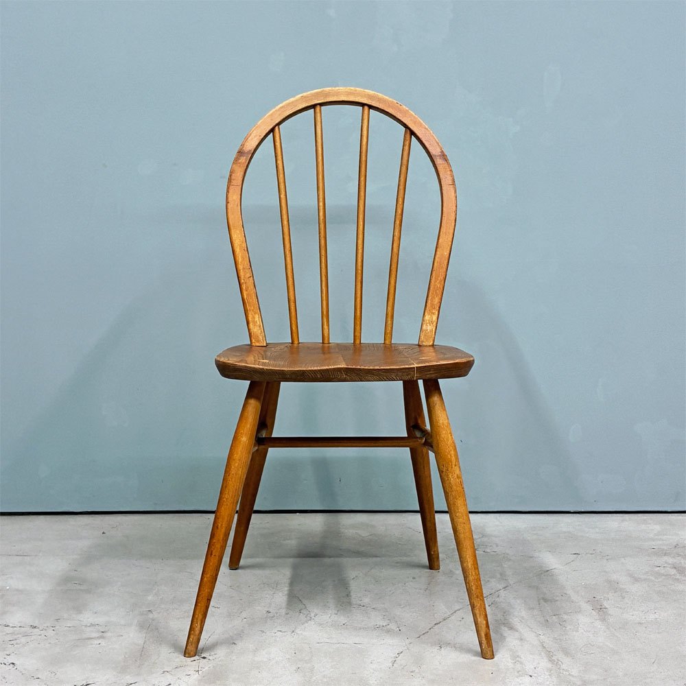 アーコール Ercol フープバックチェア ダイニングチェア スポークバック エルム材×ビーチ材 UKビンテージ 英国家具 ◎