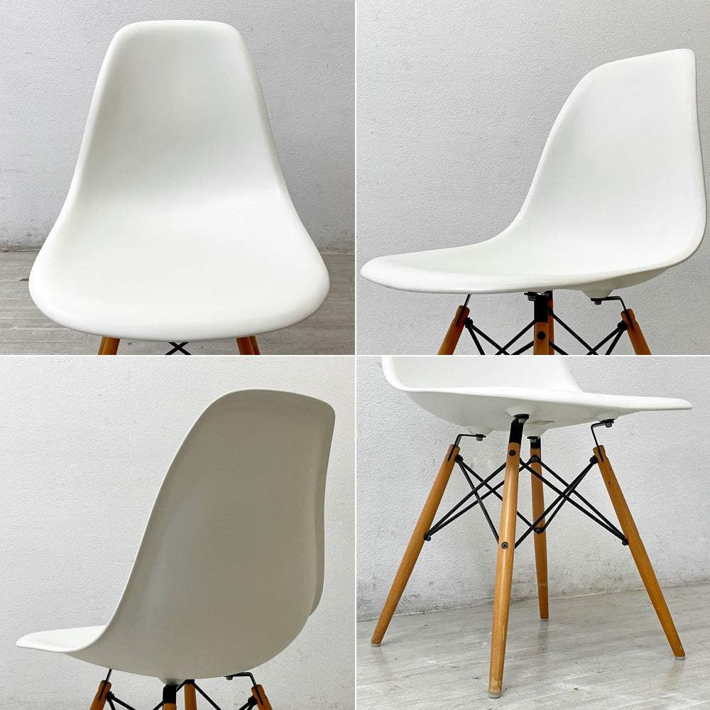 ヴィトラ Vitra サイドシェルチェア ドゥエルレッグ ホワイト ポリプロピレン ミッドセンチュリー ●