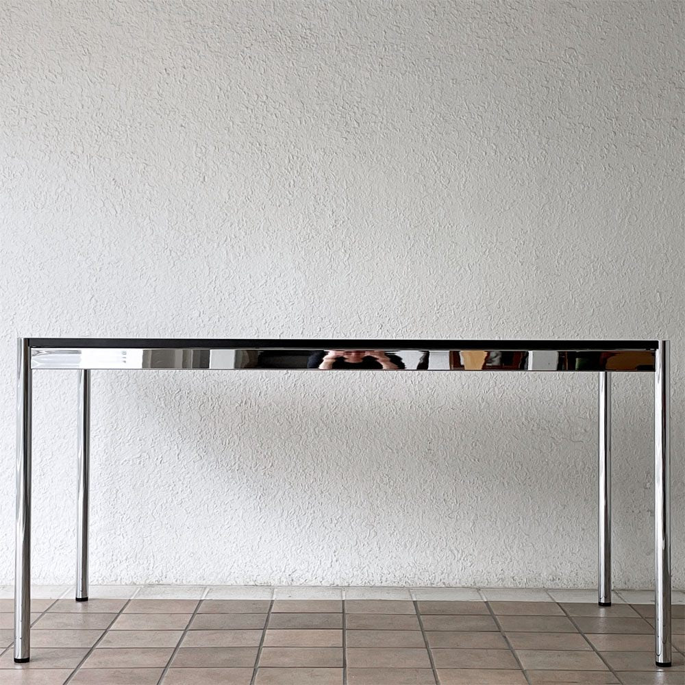 USMモジュラーファニチャー USM Haller USMハラーテーブル ワーキングデスク ダイニングテーブル W150×D75×H74cm アジャスター パールグレーラミネート(ホワイト) 高さ調整機能付 A ◇