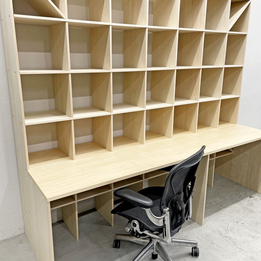 マルゲリータ margherita カウンター付き本棚 デスク オープンシェルフ 書棚 縦7コマ×横7コマ 〓