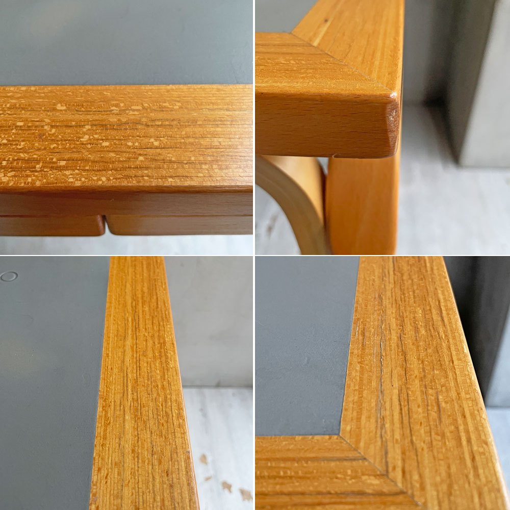 マグナスオルセン Magnus Olesen リノリウム天板 カフェテーブル ワークデスク ダイニングテーブル ビーチ材 プライウッド W85 x D57 x H66 cm デンマーク 北欧家具 ♪